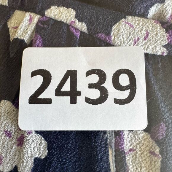 J Crew Dress Womens Purple Navy Scattered Peony Floral Tie Neck Tiered SZ M - Picture 15 of 16